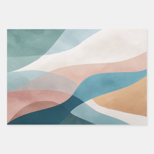 Abstract wikkelpapier Flat Sheet Set van 3 Inpakpapier Vel (Voorkant 3)