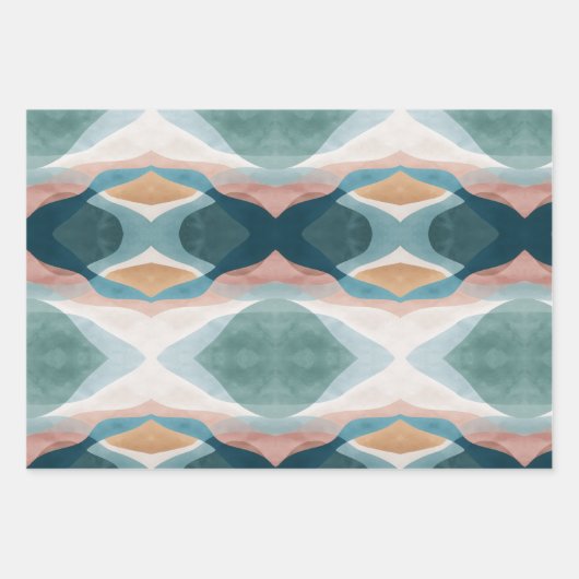 Abstract wikkelpapier Flat Sheet Set van 3 Inpakpapier Vel (Voorkant)