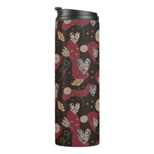 Abstract wild naadloos patroon thermosbeker (Geroteerd rechts)