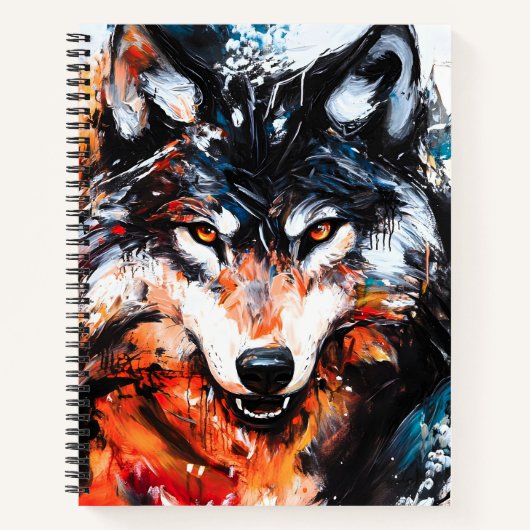 Abstract Wild Spirit Wolf Notitieboek (Voorkant)