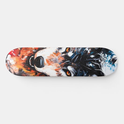 Abstract Wild Spirit Wolf Persoonlijk Skateboard (Horizontaal)