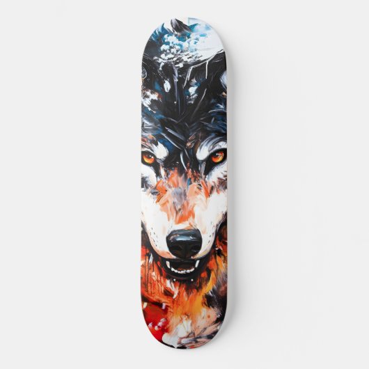 Abstract Wild Spirit Wolf Persoonlijk Skateboard (Voorkant)