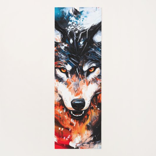 Abstract Wild Spirit Wolf Yogamat (Achterkant)