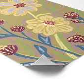 Abstract Wilde Bloemen Kunstprint Poster (Hoek)