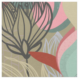 Abstract Wilde Roos Stof