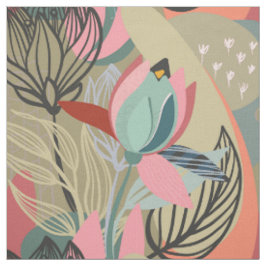 Abstract Wilde Roos Stof