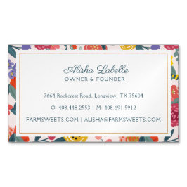  Abstract Wildflower Foliage & Bijen Patroon Magnetisch Visitekaartje