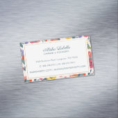 Abstract Wildflower Foliage & Bijen Patroon Magnetisch Visitekaartje (Voorbeeld)