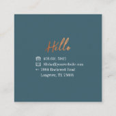  Abstract Wildflower Foliage & Bijen Patroon Vierkante Visitekaartje (Achterkant)