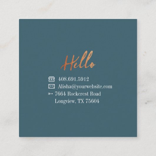  Abstract Wildflower Foliage & Bijen Patroon Vierkante Visitekaartje (Achterkant)