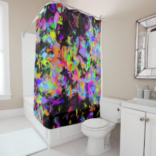 Abstract Willekeurige Rommelige Verf Kleur Explosi Douchegordijn