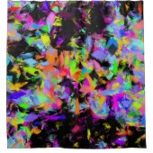Abstract Willekeurige Rommelige Verf Kleur Explosi Douchegordijn (Voorkant)