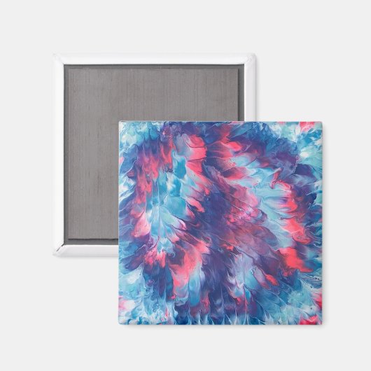 Abstract Wind Blown Peace Sign Paars Roze Magneten (Voorkant / Achterkant)