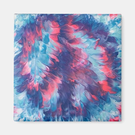Abstract Wind Blown Peace Sign Paars Roze Magneten (Voorkant)