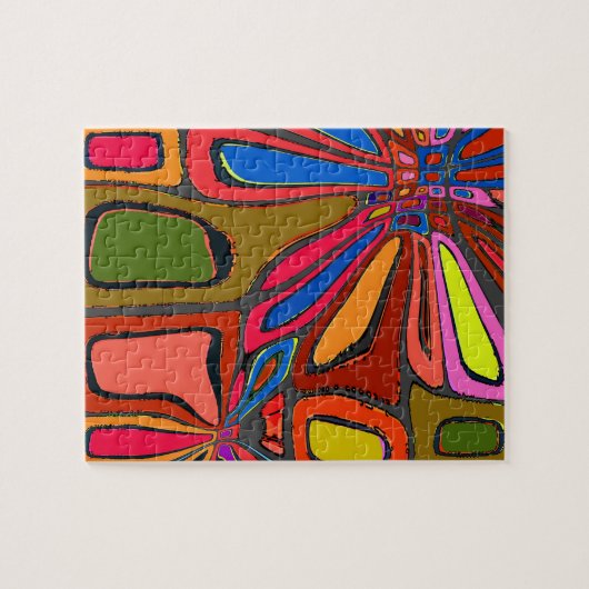 Abstract Window & Stain Glass Legpuzzel (Horizontaal)