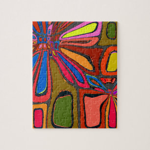 Abstract Window & Stain Glass Legpuzzel
