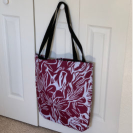 Abstract winkelstrand voor Floral Art Grocery Tote Bag