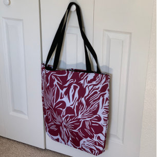 Abstract winkelstrand voor Floral Art Grocery Tote Bag