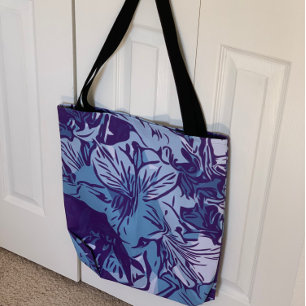 Abstract winkelstrand voor Floral Art Grocery Tote Bag