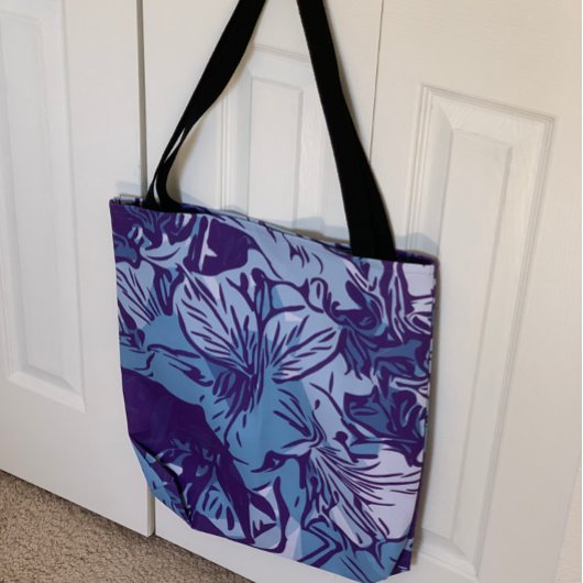 Abstract winkelstrand voor Floral Art Grocery Tote Bag
