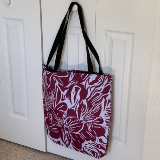 Abstract winkelstrand voor Floral Art Grocery Tote Bag