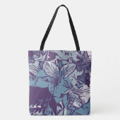 Abstract winkelstrand voor Floral Art Grocery Tote Bag (Voorkant)