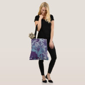 Abstract winkelstrand voor Floral Art Grocery Tote Bag (Op model)