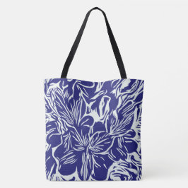 Abstract winkelstrand voor Floral Art Grocery Tote Bag