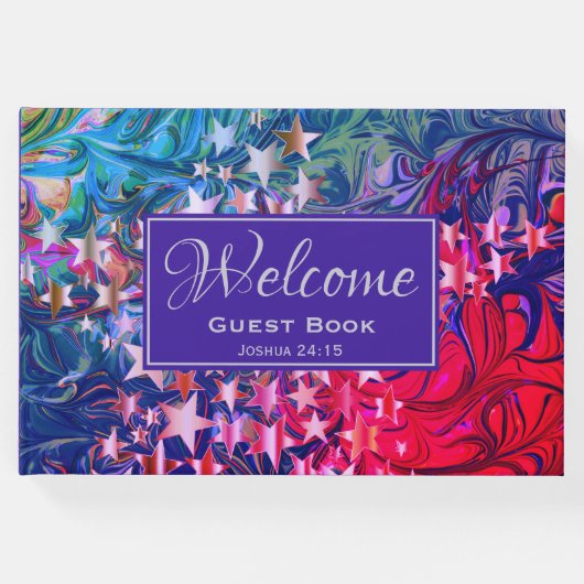 ABSTRACT Winter Paars | Kerststerren | WELKOM Gastenboek (Voorkant)