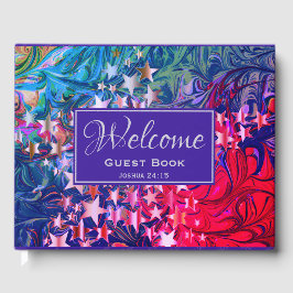 ABSTRACT Winter Paars | Kerststerren | WELKOM Gastenboek
