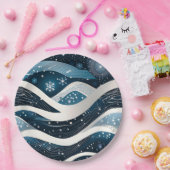 Abstract Winter Wonderland Rond Papieren Bordje (Feest)