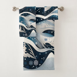 Abstract Winterwonderland Bad Handdoek