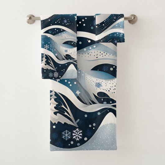 Abstract Winterwonderland Bad Handdoek (Insitu)