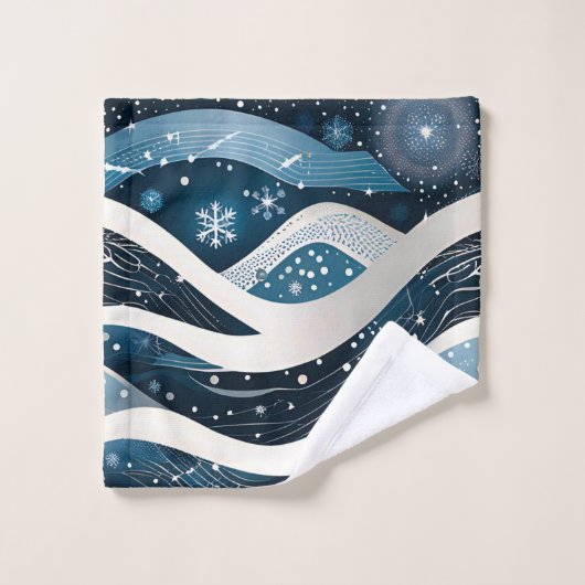 Abstract Winterwonderland Bad Handdoek (Wasdoekje)