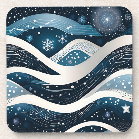 Abstract Winterwonderland Bier Onderzetter (Voorkant)