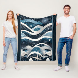 Abstract Winterwonderland Fleece Deken