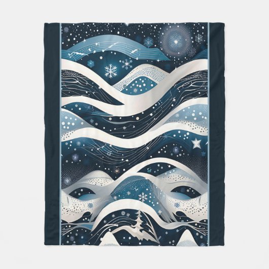Abstract Winterwonderland Fleece Deken (Voorkant)