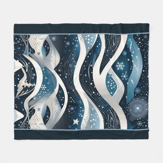 Abstract Winterwonderland Fleece Deken (Voorkant (Horizontaal))