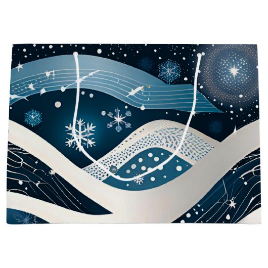 Abstract Winterwonderland Groot Cadeauzakje (Voorkant)