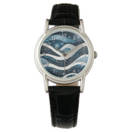Abstract Winterwonderland Horloge