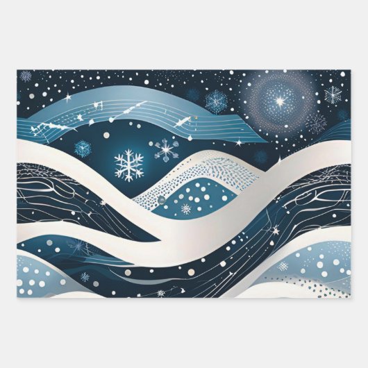 Abstract Winterwonderland Inpakpapier Vel (Voorkant)