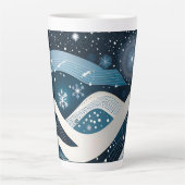Abstract Winterwonderland Latte Mok (Voorkant)