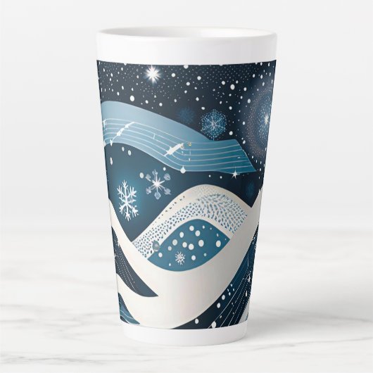 Abstract Winterwonderland Latte Mok (Voorkant)