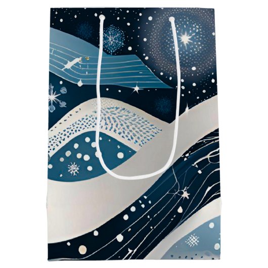 Abstract Winterwonderland Medium Cadeauzakje (Achterkant)