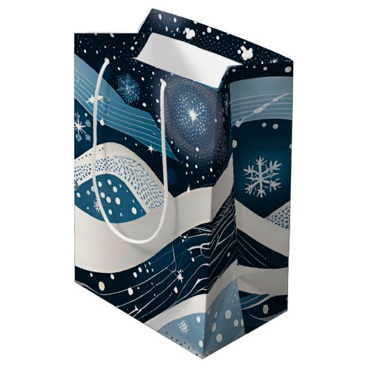 Abstract Winterwonderland Medium Cadeauzakje (Achterkant Gekanteld)