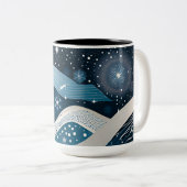 Abstract Winterwonderland Tweekleurige Koffiemok (Voorkant rechts)