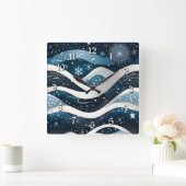 Abstract Winterwonderland Vierkante Klok (Huis)