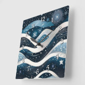 Abstract Winterwonderland Vierkante Klok (Hoek)