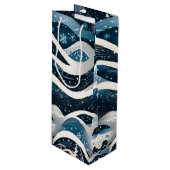 Abstract Winterwonderland Wijn Cadeautas (Voorkant Gekanteld)