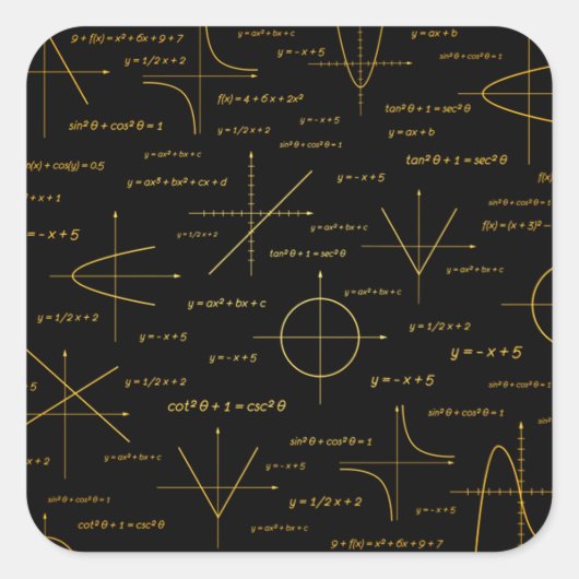 Abstract wiskunde patroon vierkante sticker (Voorkant)